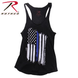 Women Thin Blue Line Flag Racerback Tank Top T-Shirt