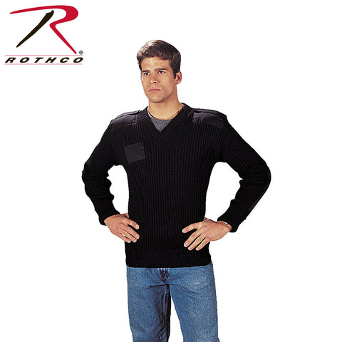 Rothco G.I. Type Black Wool V-Neck Sweater