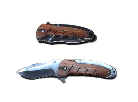 Maxam SKSA513 Spring Assisted Wood Handle Knife