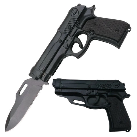 Tiger-USA Lock, Stock and Cock Back Pistol Spring Assisted Knife