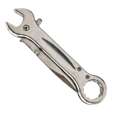 7.5” Spring Assisted Knife with 14mm Wrench – 440C Stainless Steel Blade Multi-Tool EDC