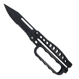 11” XL Butterfly Trench Knife – 6” Drop Point Blade | Heavy-Duty Balisong with Knuckle Guard & Holster