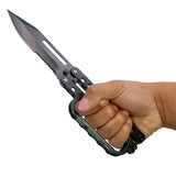 11” XL Butterfly Trench Knife – 6” Drop Point Blade | Heavy-Duty Balisong with Knuckle Guard & Holster
