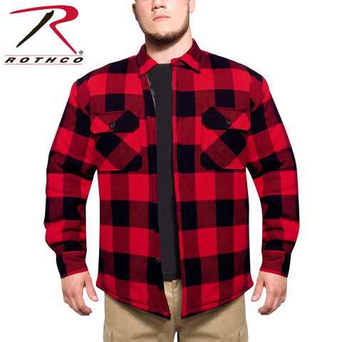 Rothco Mens Red Buffalo Quilted Lined Flannel Jacket