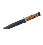 Genuine Ka-Bar Combat USMC Fighting Knife with Genuine Leather Grip & Sheath