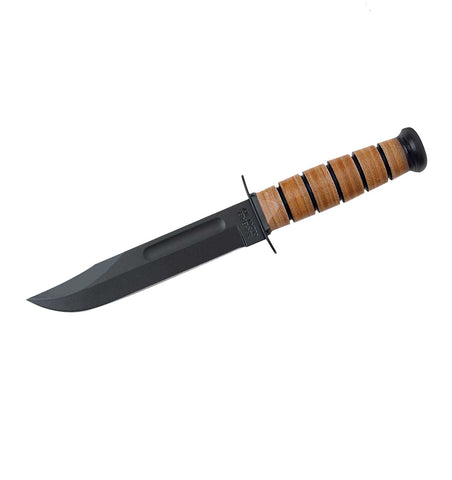 Genuine Ka-Bar Combat USMC Fighting Knife with Genuine Leather Grip & Sheath