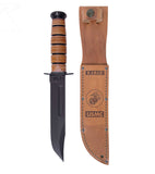 Genuine Ka-Bar Combat USMC Fighting Knife with Genuine Leather Grip & Sheath