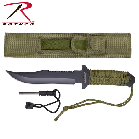 Rothco 7 Inch Paracord Knife with Fire Starter