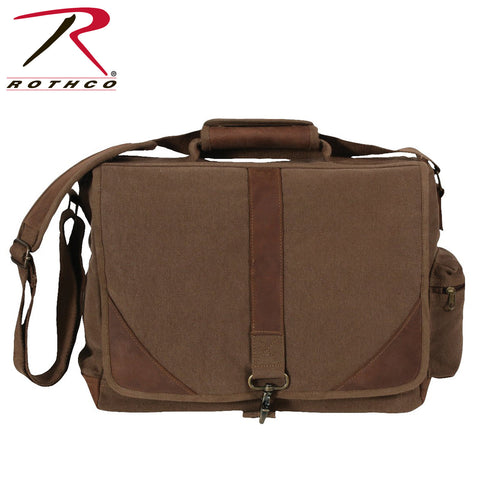 Rothco Vintage Canvas Urban Pioneer Laptop Bag with Leather Accents