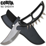 Cobra Extreme Spiked Dagger Knife With Leather Case