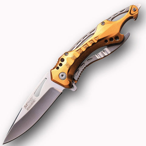 Gold Handle MTech Folding Knife