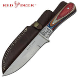 Red Deer Full Tang Game Dagger Hunting Knife with Sheath