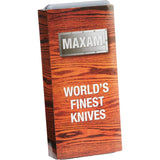 Maxam Wood Handle Liner Lock Knife with Nylon Sheath and Molded Case