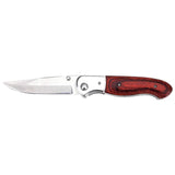 Maxam Wood Handle Liner Lock Knife with Nylon Sheath and Molded Case