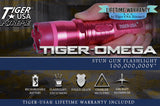 Tiger USA XTreme Pink 100M Volt Tiger-Omega Stun Gun Flashlight